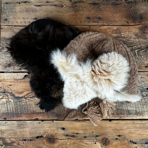 Peruvian Fur-Trimmed Knit Ear Flap Hat
