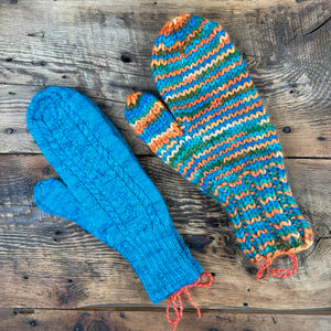 Three-In-One Hand-Knit Mittens