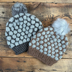 Chunky Textured Hats with Removeable Pom Pom