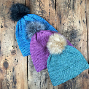 Bay of Fundy Hat with Removable Pom Pom - Dyed