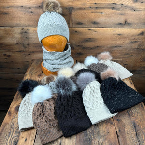 Oak Bay Brim Hat with Removable Pom Pom - Natural