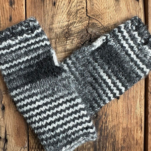 Black & White Fingerless Mittens