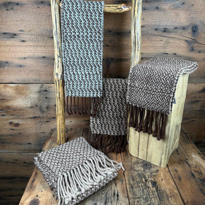 Hand-Woven Scarves in Shades of Brown