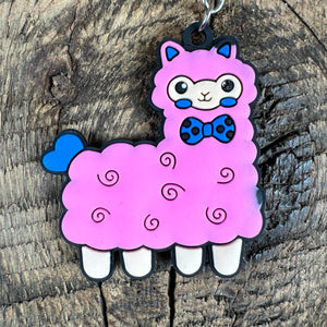 Vinyl Alpaca Tag Keychains