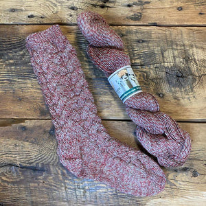 Detailed Patterned Hand-Knit Ladies' Socks - by Marcella