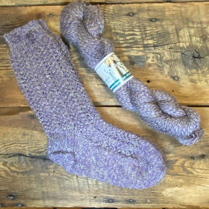 Detailed Patterned Hand-Knit Ladies' Socks - by Marcella