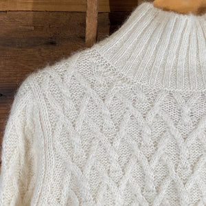 Women's Lattice Cable Mock