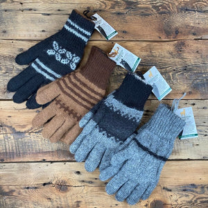 Peruvian Double-Knit Reversible Gloves