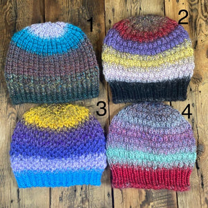 Chunky Lopi Slouch Hats - Variegated Colour
