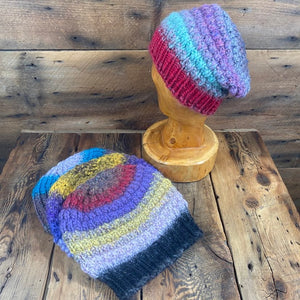Chunky Lopi Slouch Hats - Variegated Colour