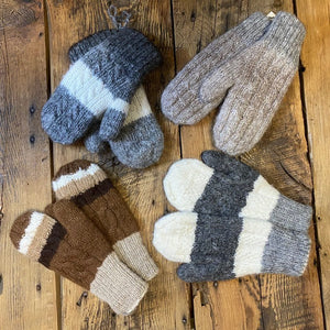 Children's Peruvian Double-Knit Reversible Mittens