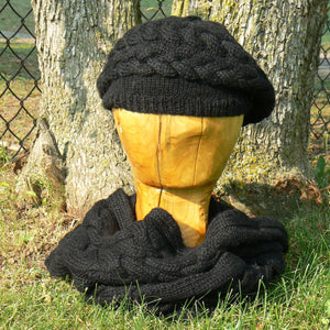 Cable Knit Tam and Infinity Scarf Set