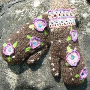 Embellished Thrum Mittens