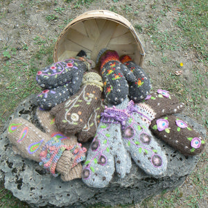 Embellished Thrum Mittens