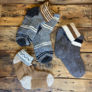 Peruvian Double-Knit Reversible Bed Socks