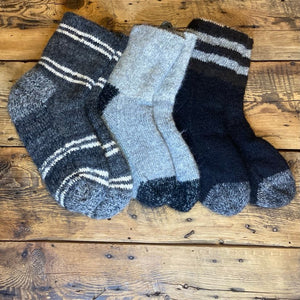Peruvian Double-Knit Reversible Bed Socks