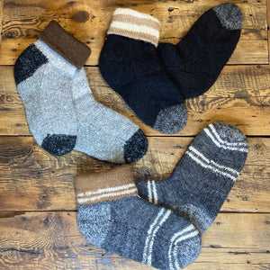 Peruvian Double-Knit Reversible Bed Socks