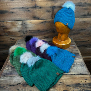 Bluff Beanie with Removable Pompom - Dyed