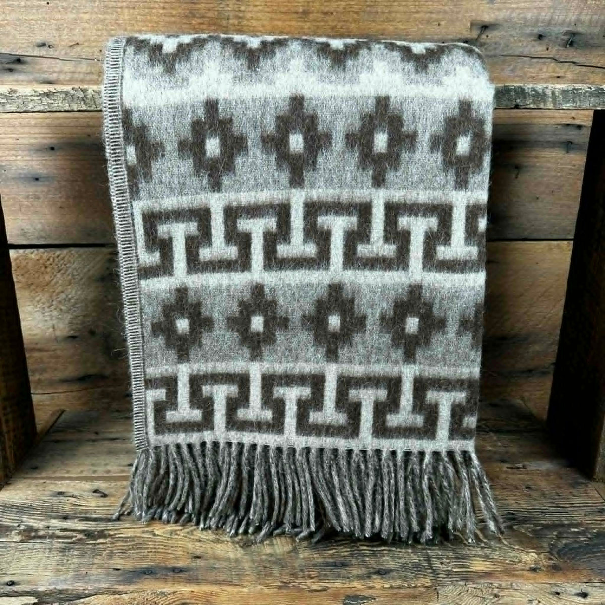Geometric Alpaca-Blend Throw