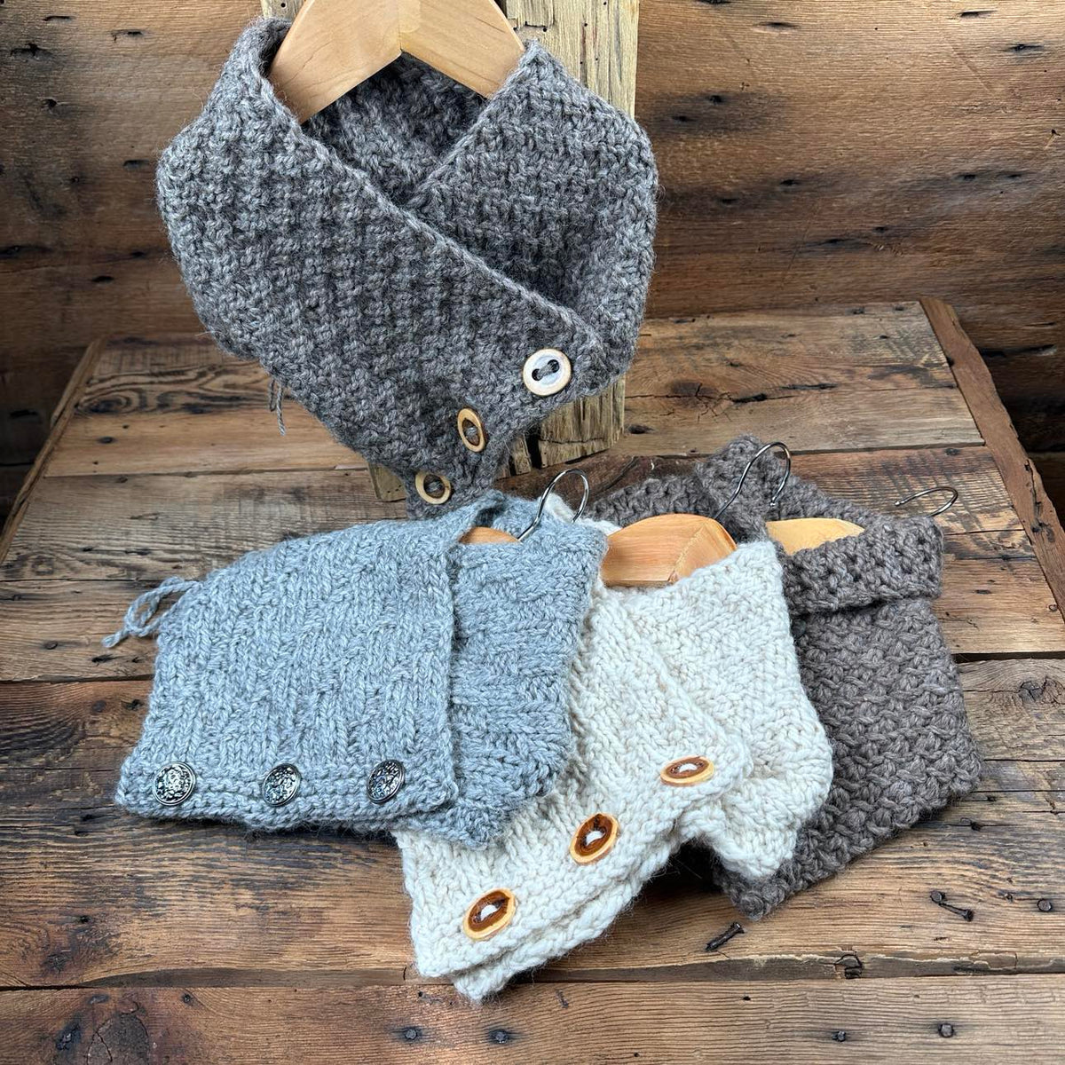 Textured Buttoned Cowls by Kathleen