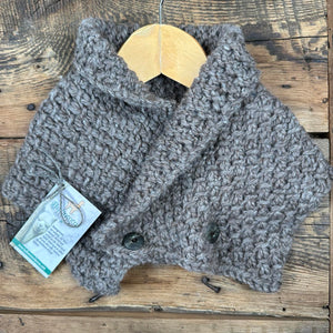 Textured Buttoned Cowl