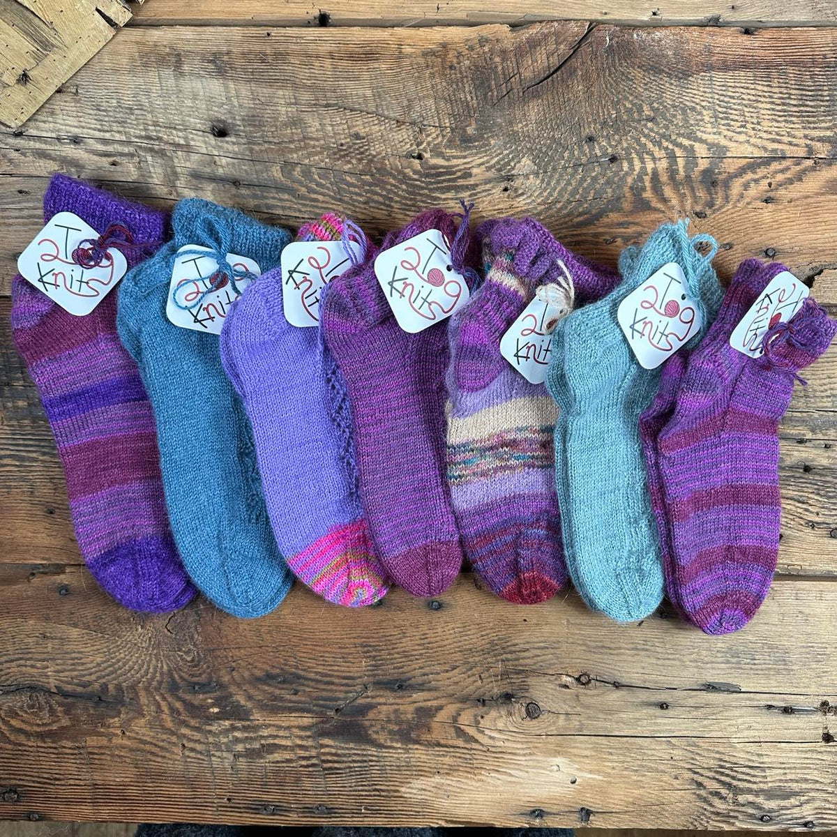 Hand-Knit Ladies&#39; Shorty Socks - by Marcella