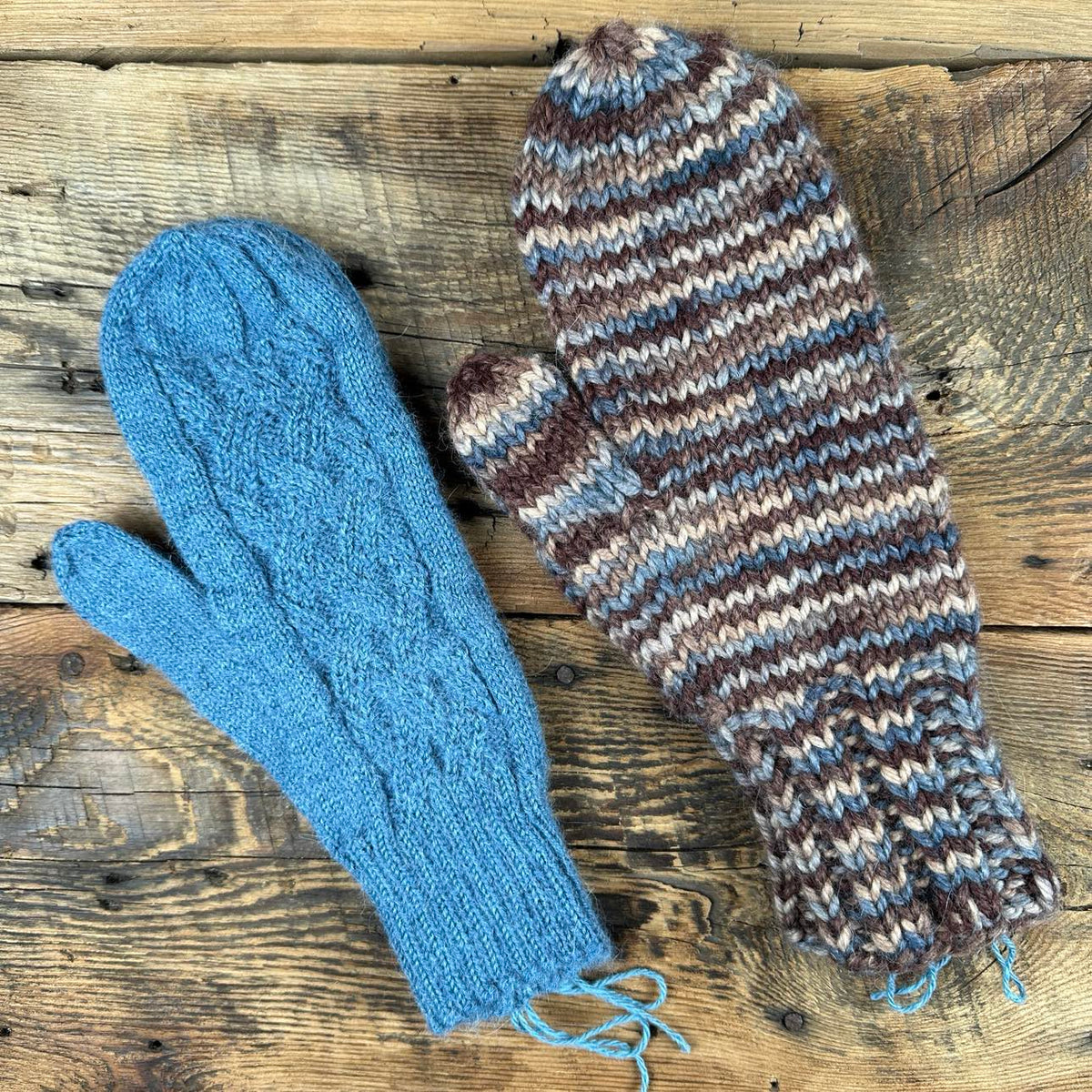 Three-In-One Hand-Knit Mittens