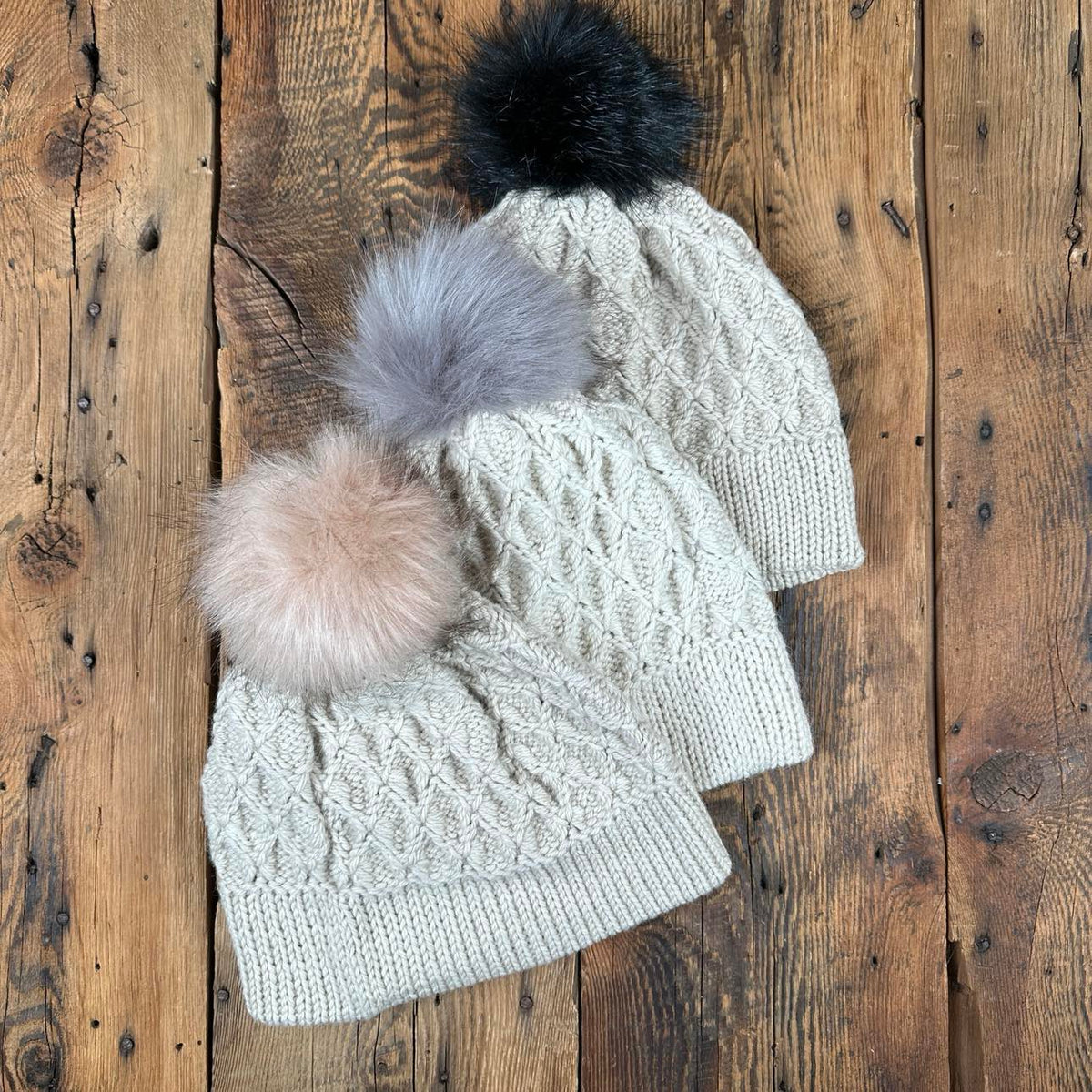 Oak Bay Brim Hat with Removable Pom Pom - Natural