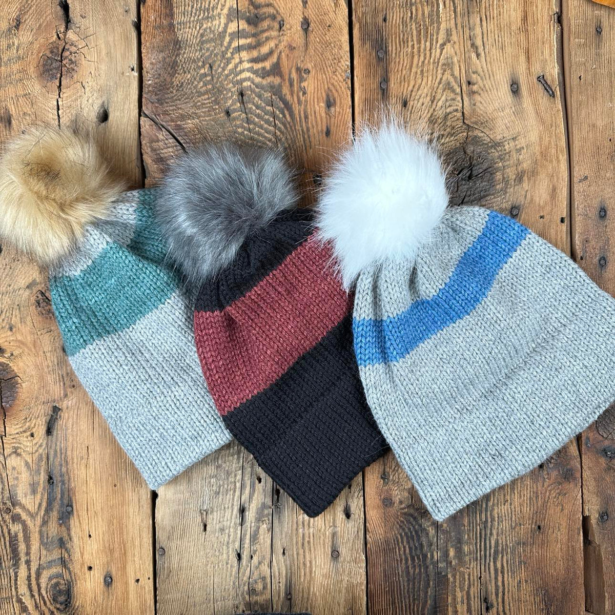 Bay of Fundy Hat with Removable Pom Pom - Dyed
