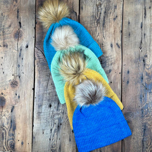 Bay of Fundy Hat with Removable Pom Pom - Dyed