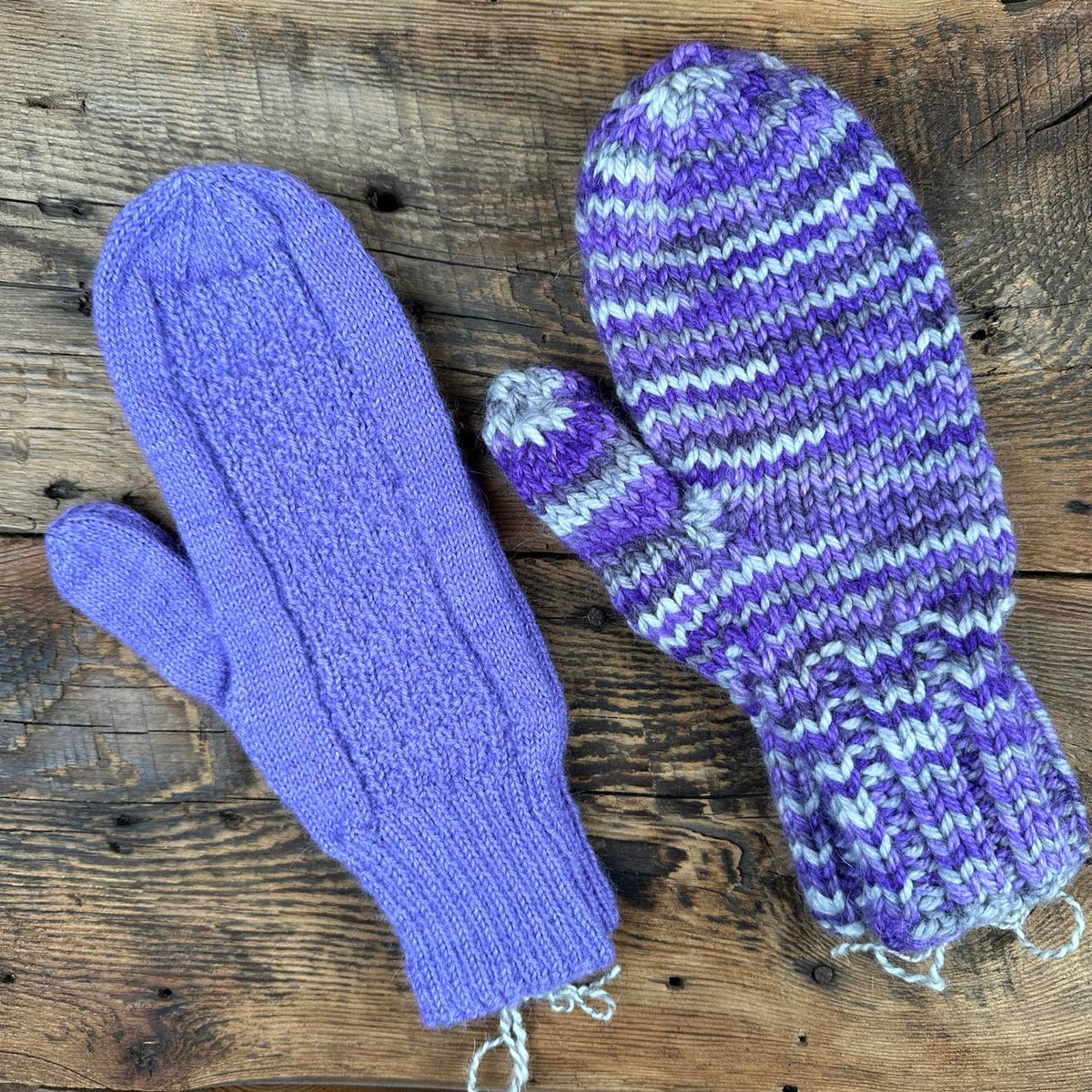 Three-In-One Hand-Knit Mittens