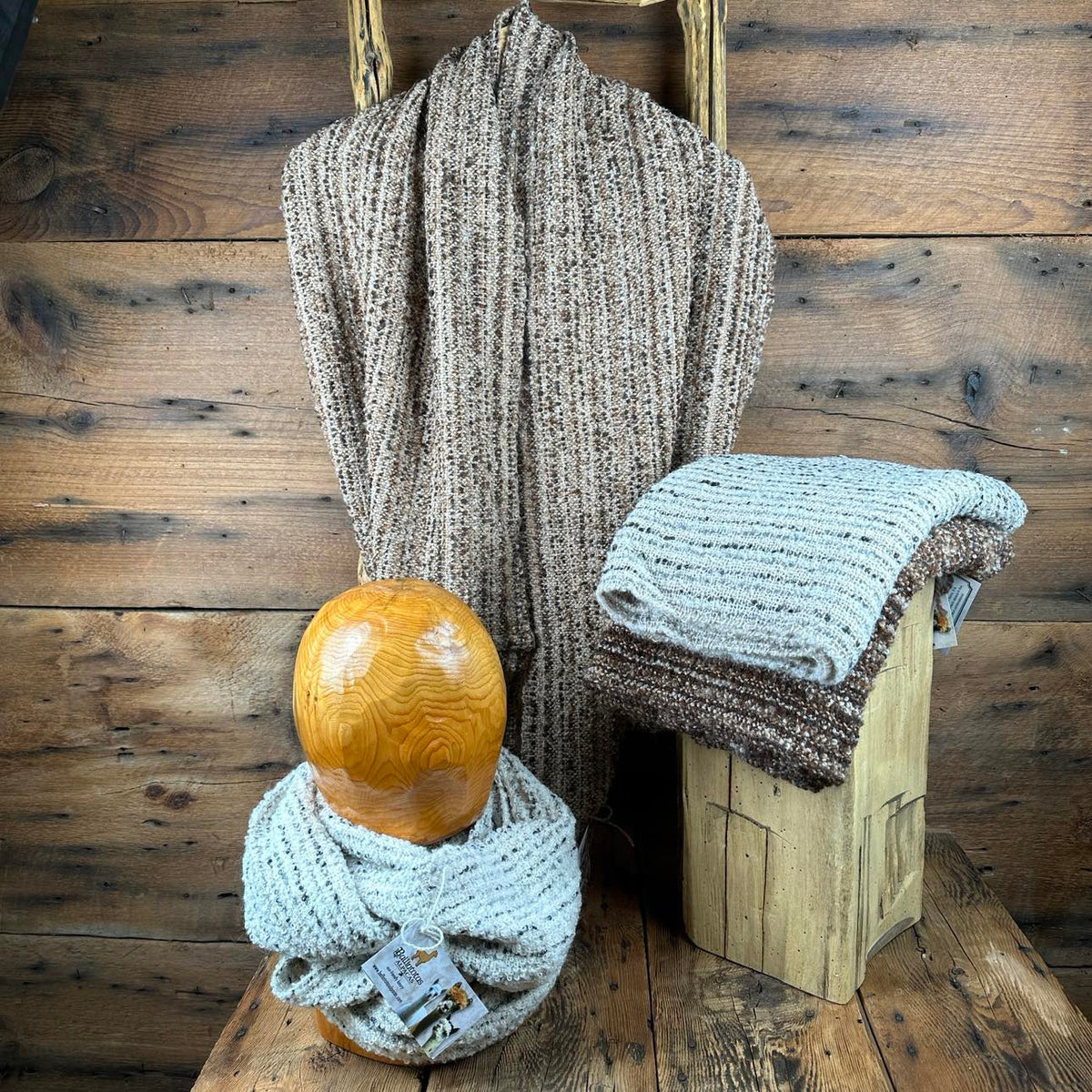 Boucle Infinity Scarves - Natural