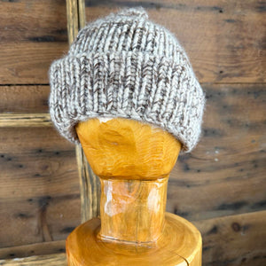 Bulky Wide Brim Knit Hat - Tweed Lopi