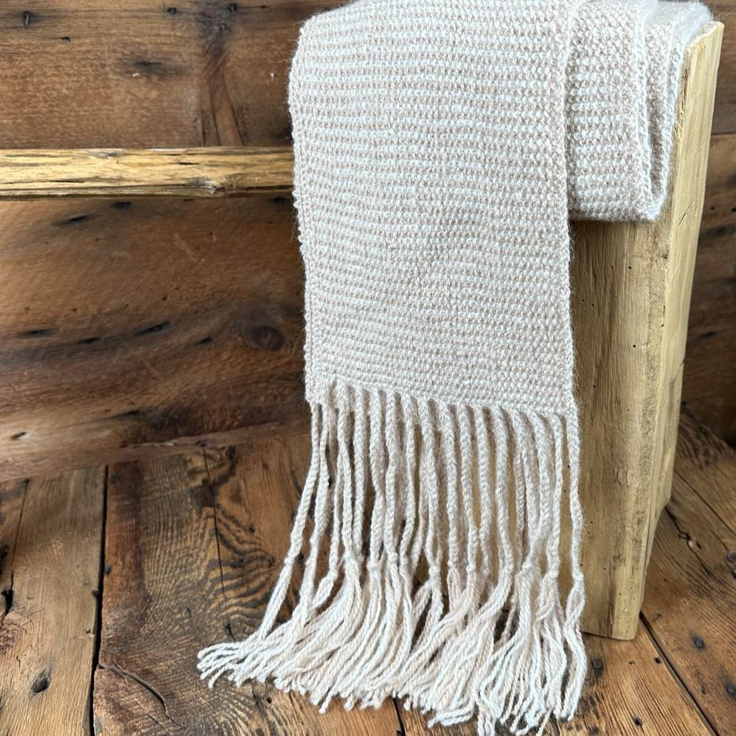 Custom Hand-Knit Scarf - Natural