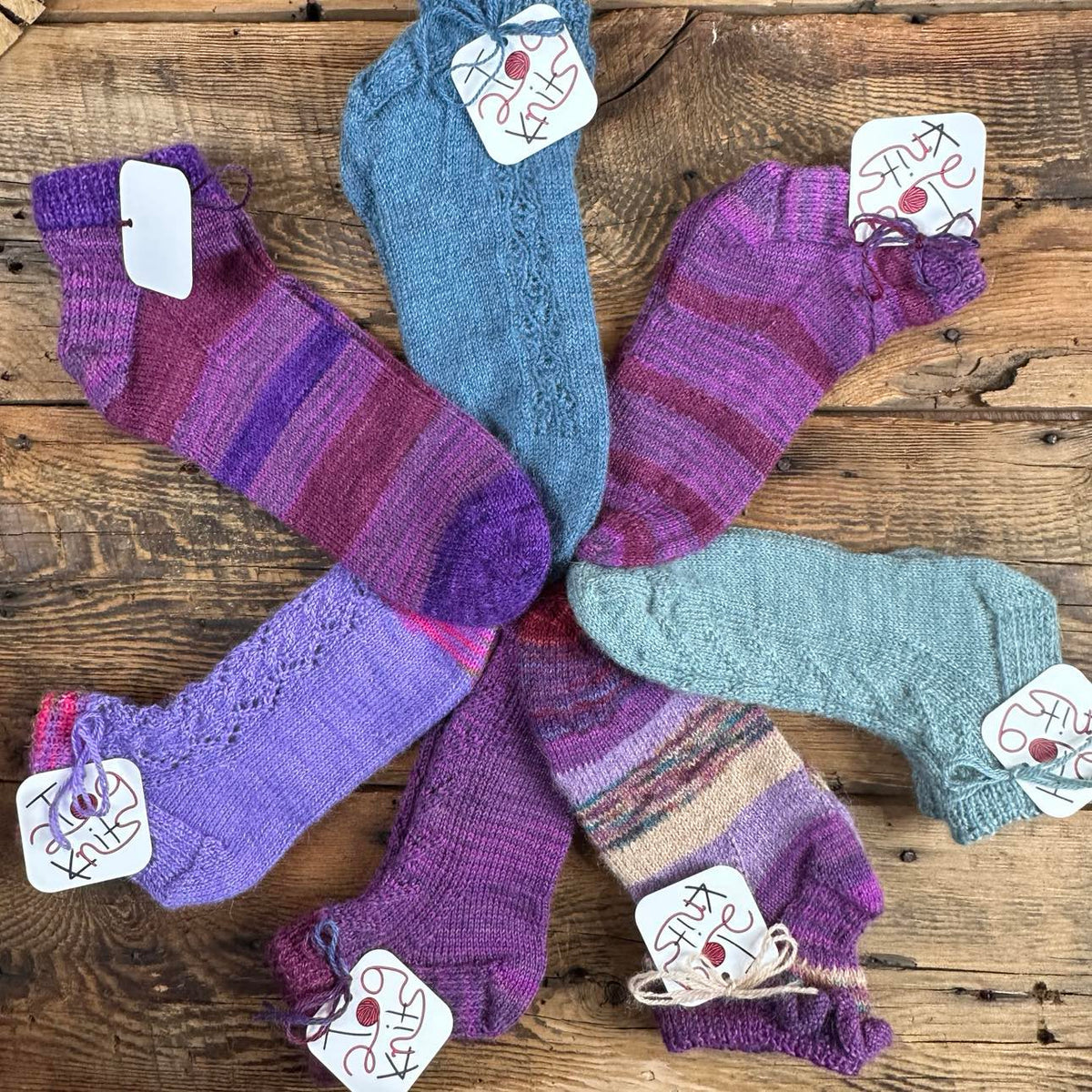 Hand-Knit Ladies&#39; Shorty Socks - by Marcella