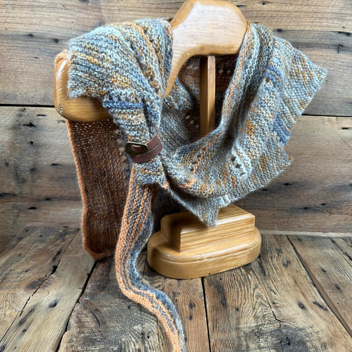 Hand-Knit Shawl - "Slices" Pattern