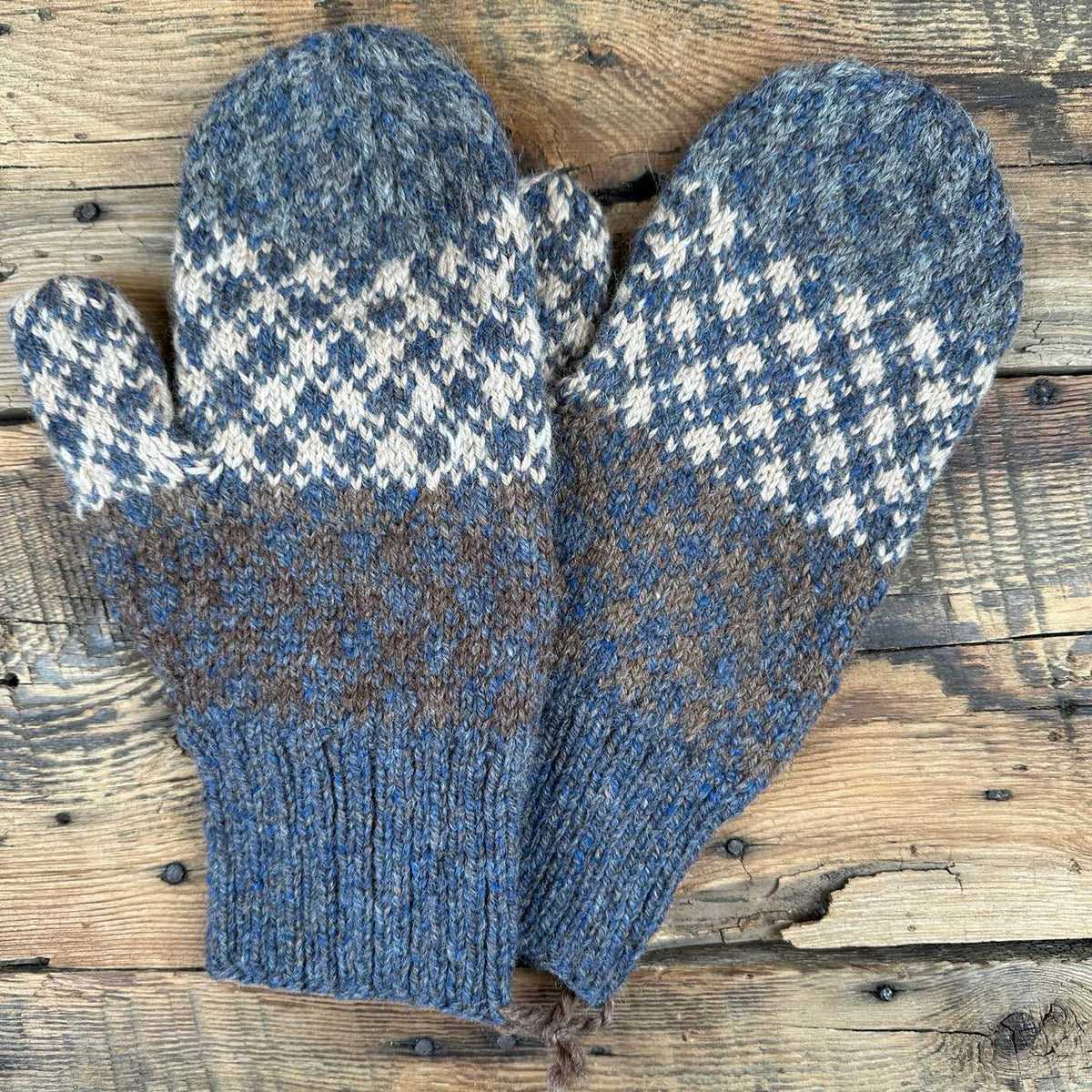 Hand-Knit Patterned Mittens
