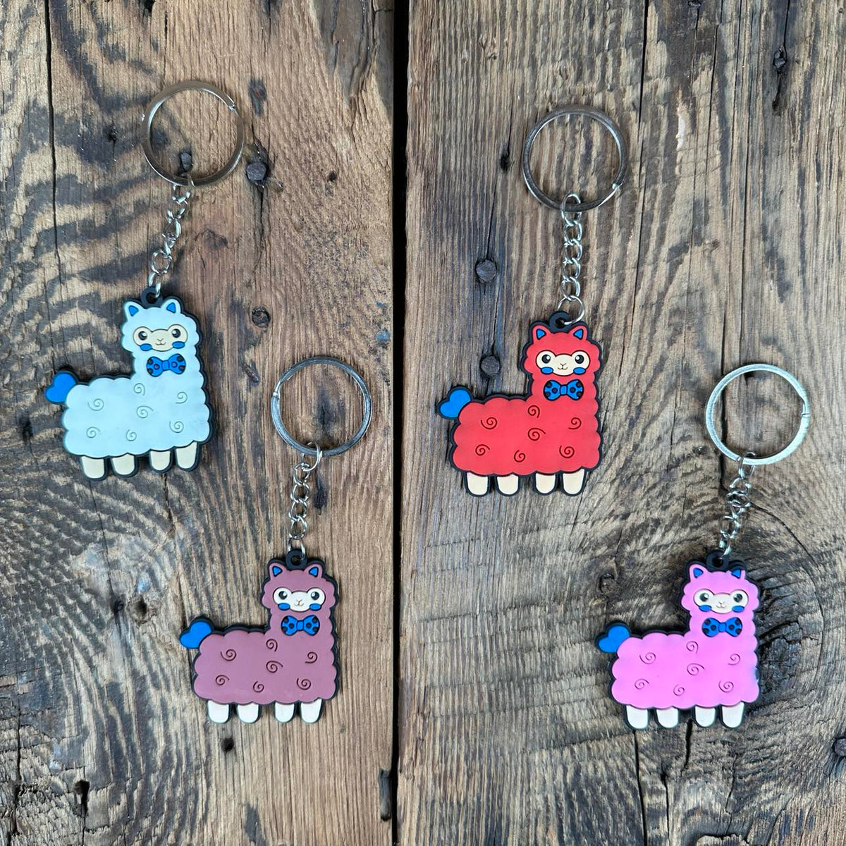 Vinyl Alpaca Tag Keychains