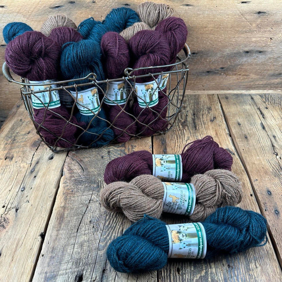 Medium-Weight Yarn - Our Alpacas - Fawn and Over-Dyed