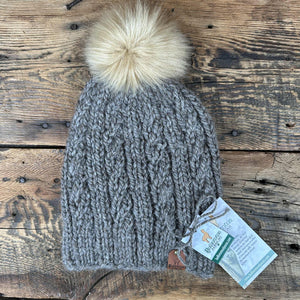 Kids' Hand-Knit Pom Pom Hats
