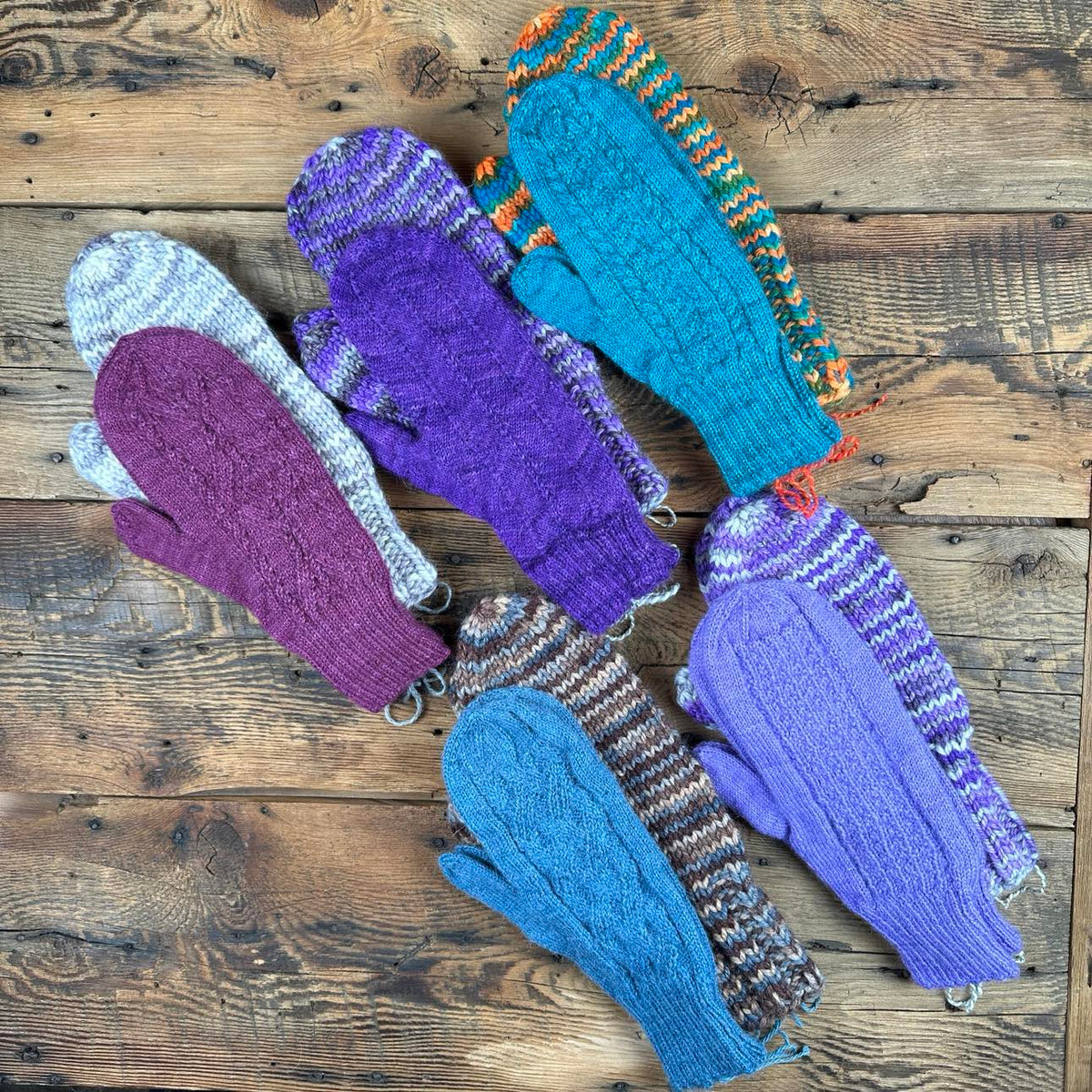 Three-In-One Hand-Knit Mittens