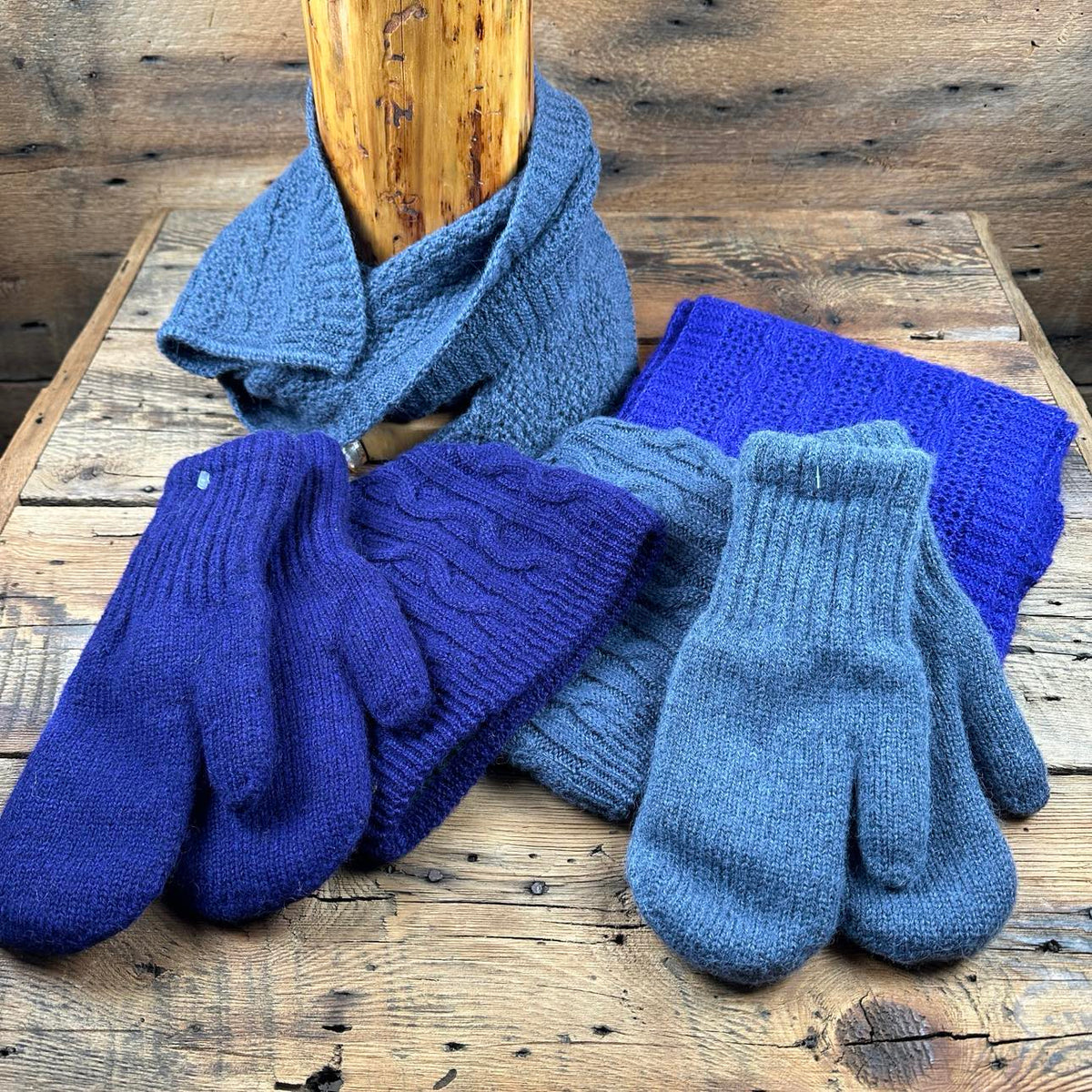 Cable and Lace Knit Scarf - Dyed