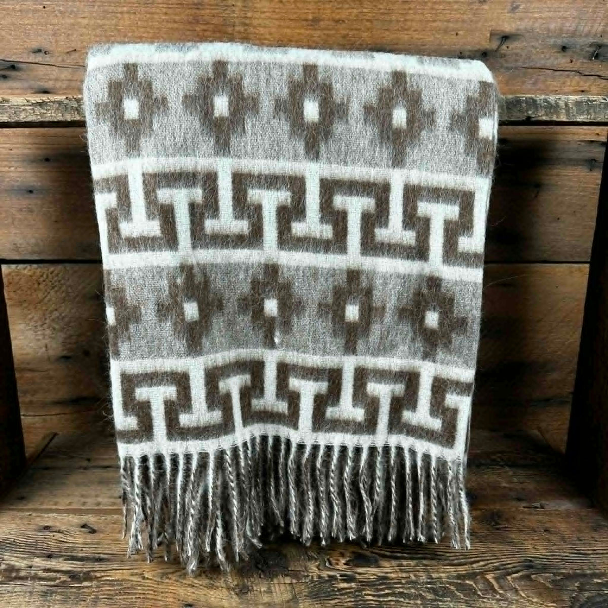 Geometric Alpaca-Blend Throw