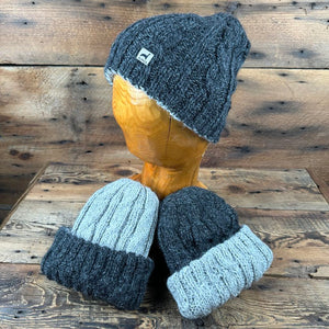 Double-Knit Reversible Cable Hats