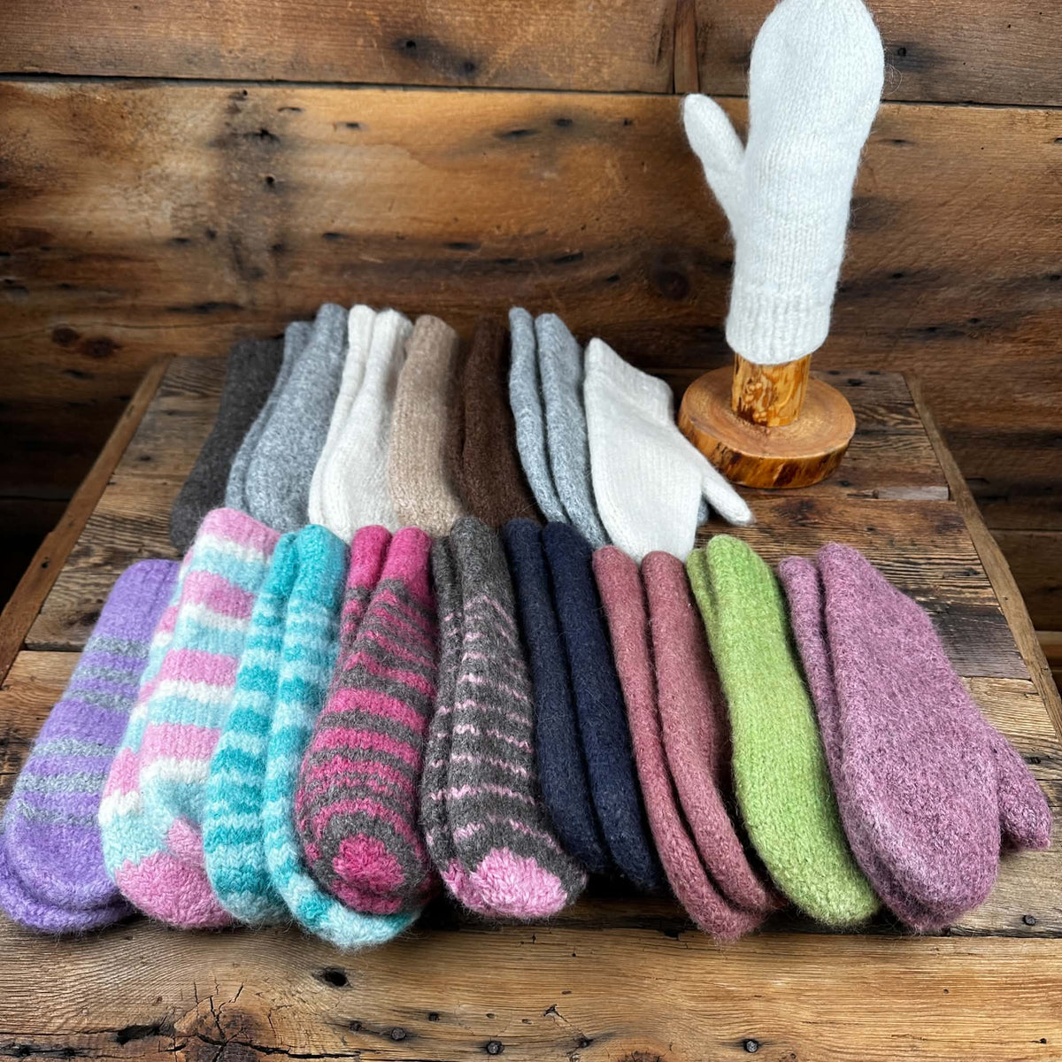 Double-Knit Felted Mittens by Marcella
