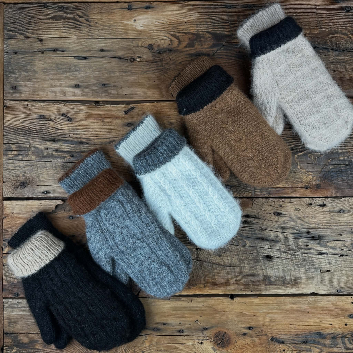 Fulled Double-Knit Alpaca Mittens