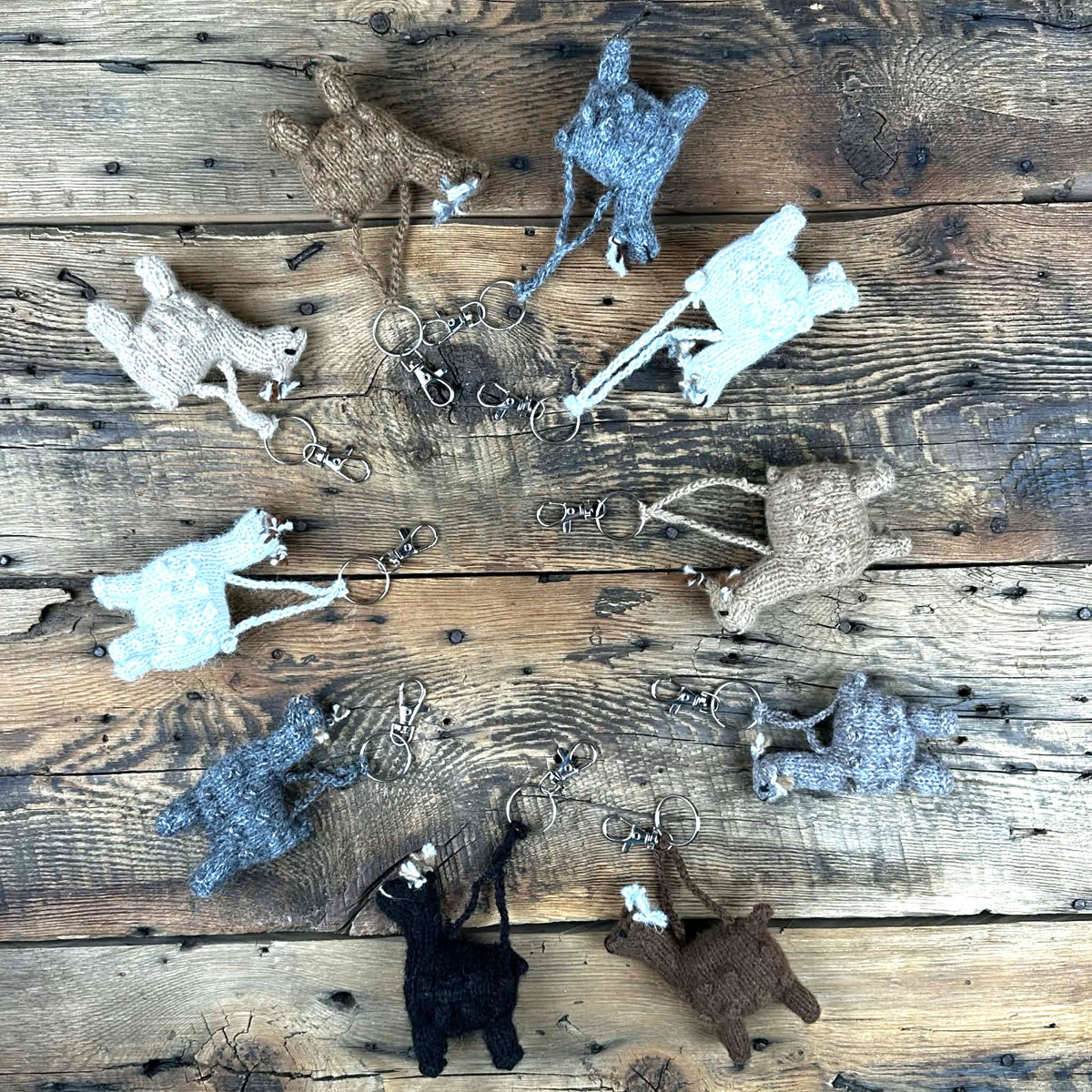 Peruvian Hand-Knit Alpaca Keychains