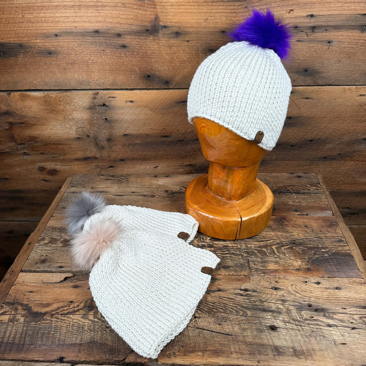 Bluff Beanie with Removable Pompom - Natural