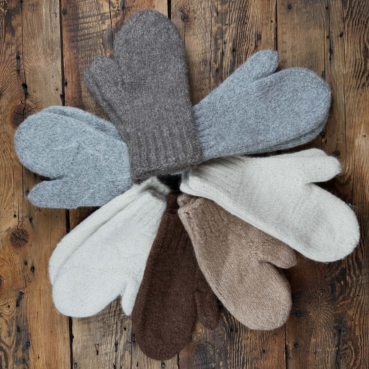 Double-Knit Felted Mittens by Marcella
