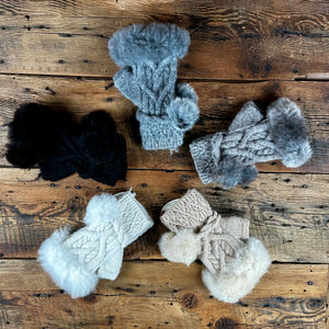 Peruvian Fur-Trimmed Fingerless Mittens